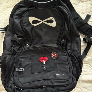 NFINITY Black Backpack with Unique Patches